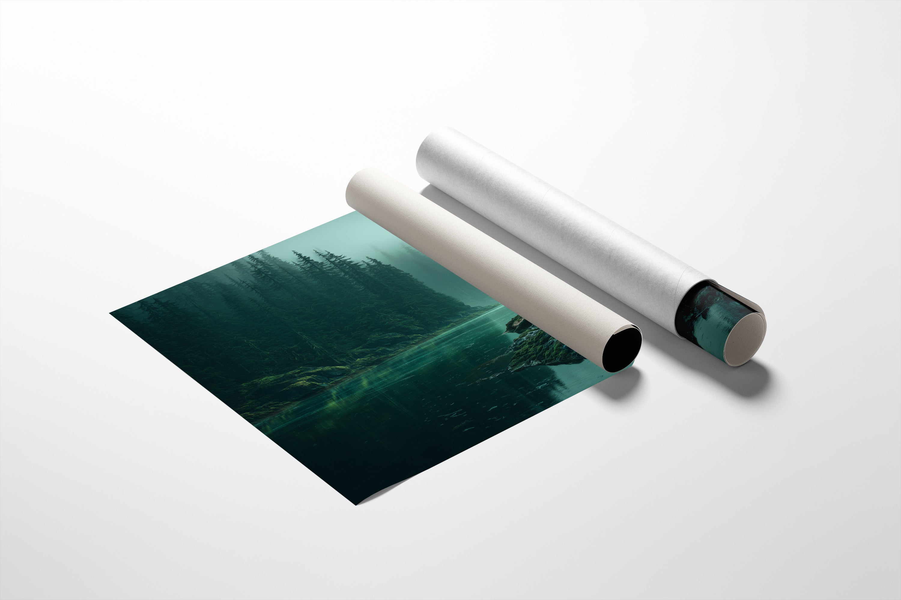 Emerald Waters Between Silent Pines