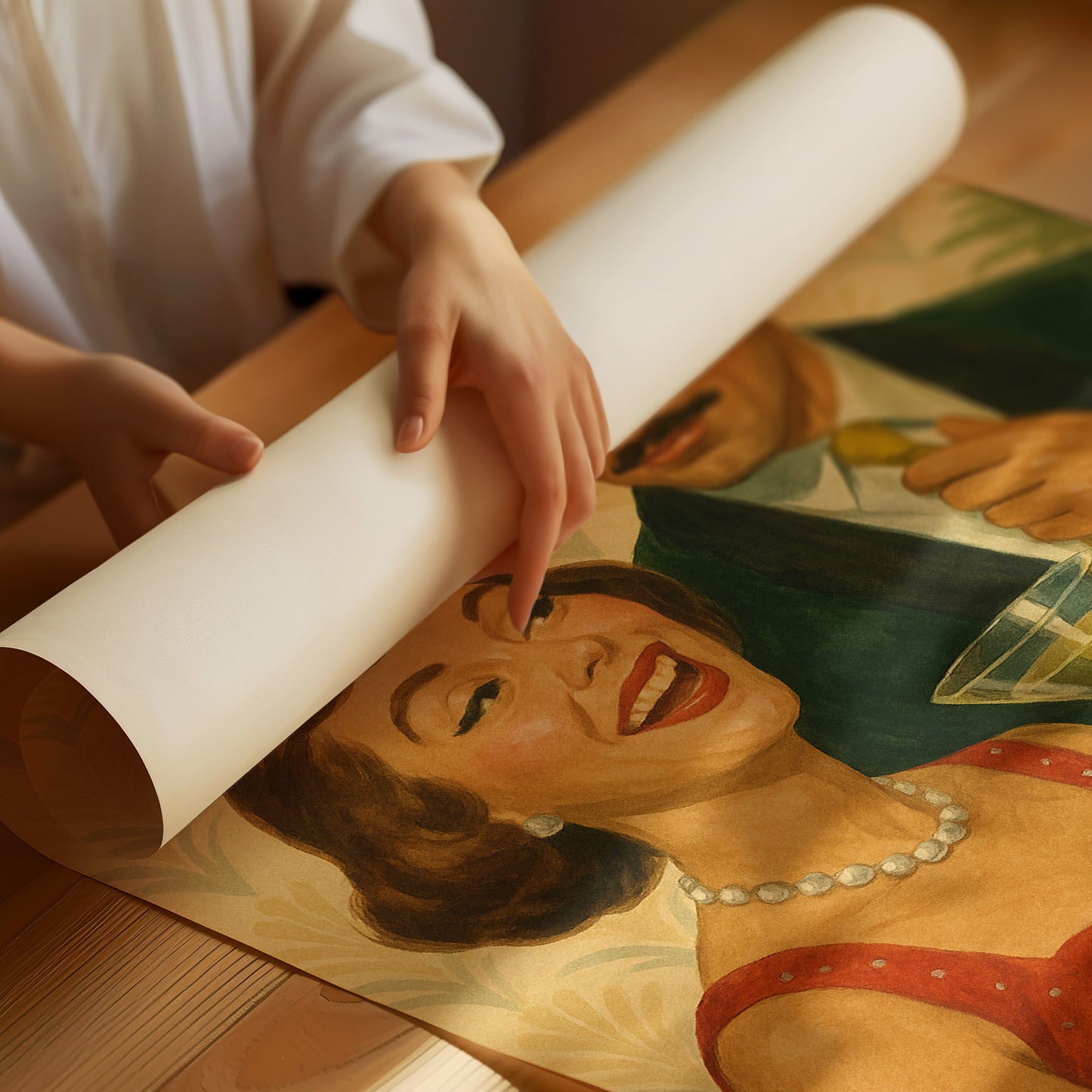 Cocktail Hour Whispers in Golden Wallpaper