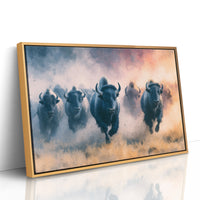 Bison Stampede Through Golden Dust