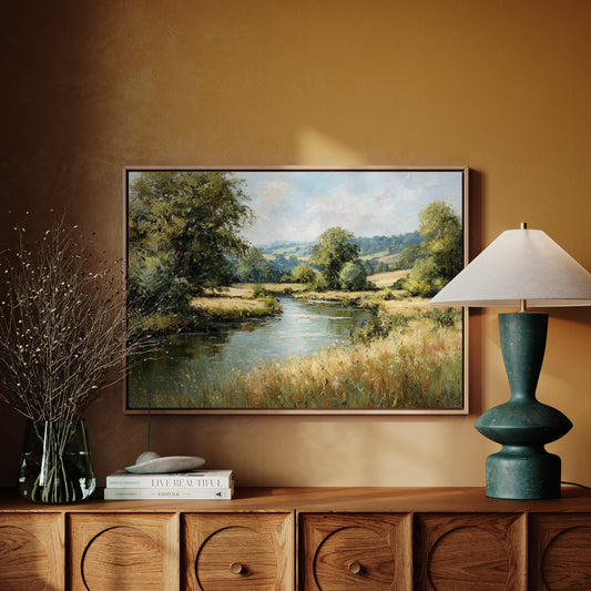 Summer Light Bends Along River