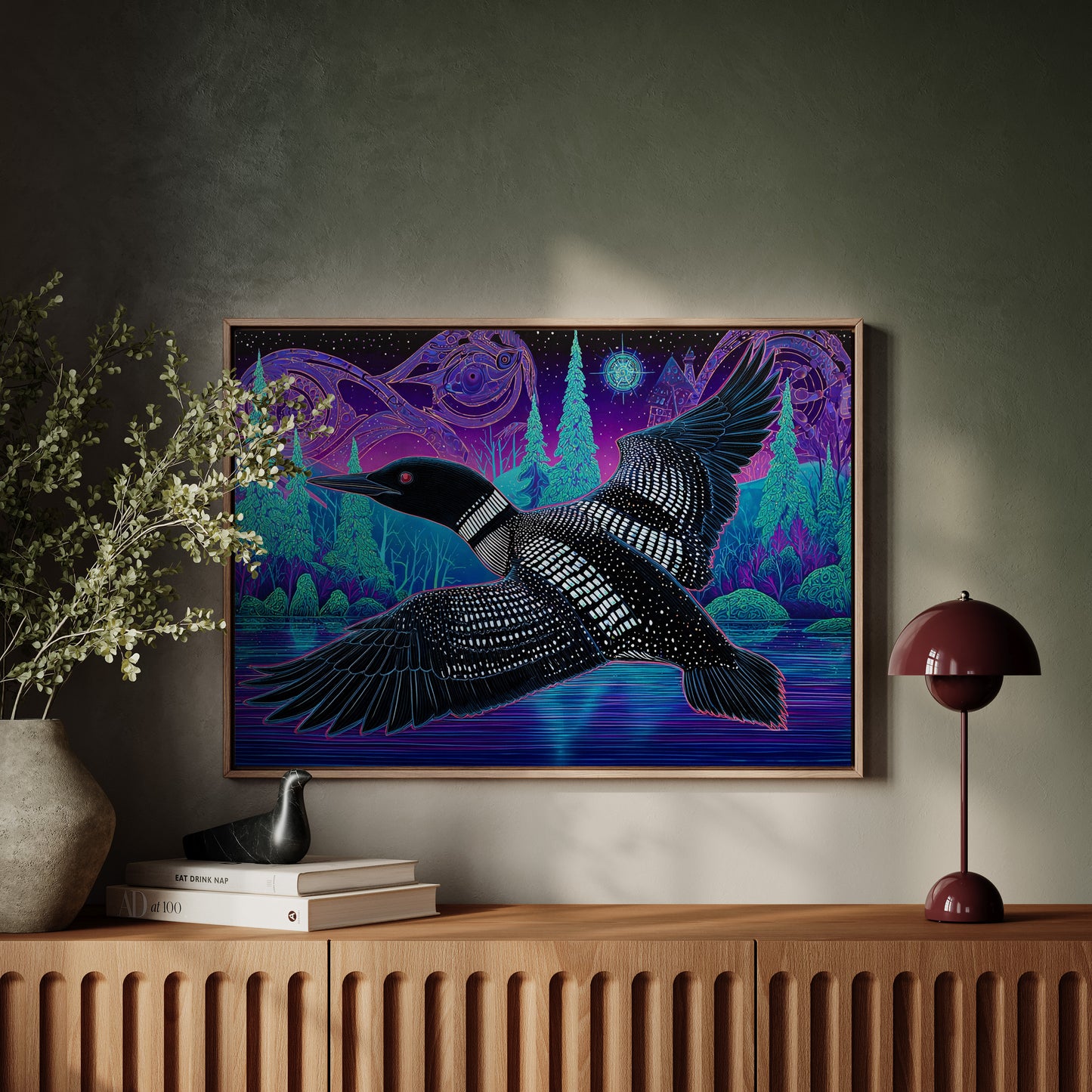 Midnight Loon Crosses Northern Waters