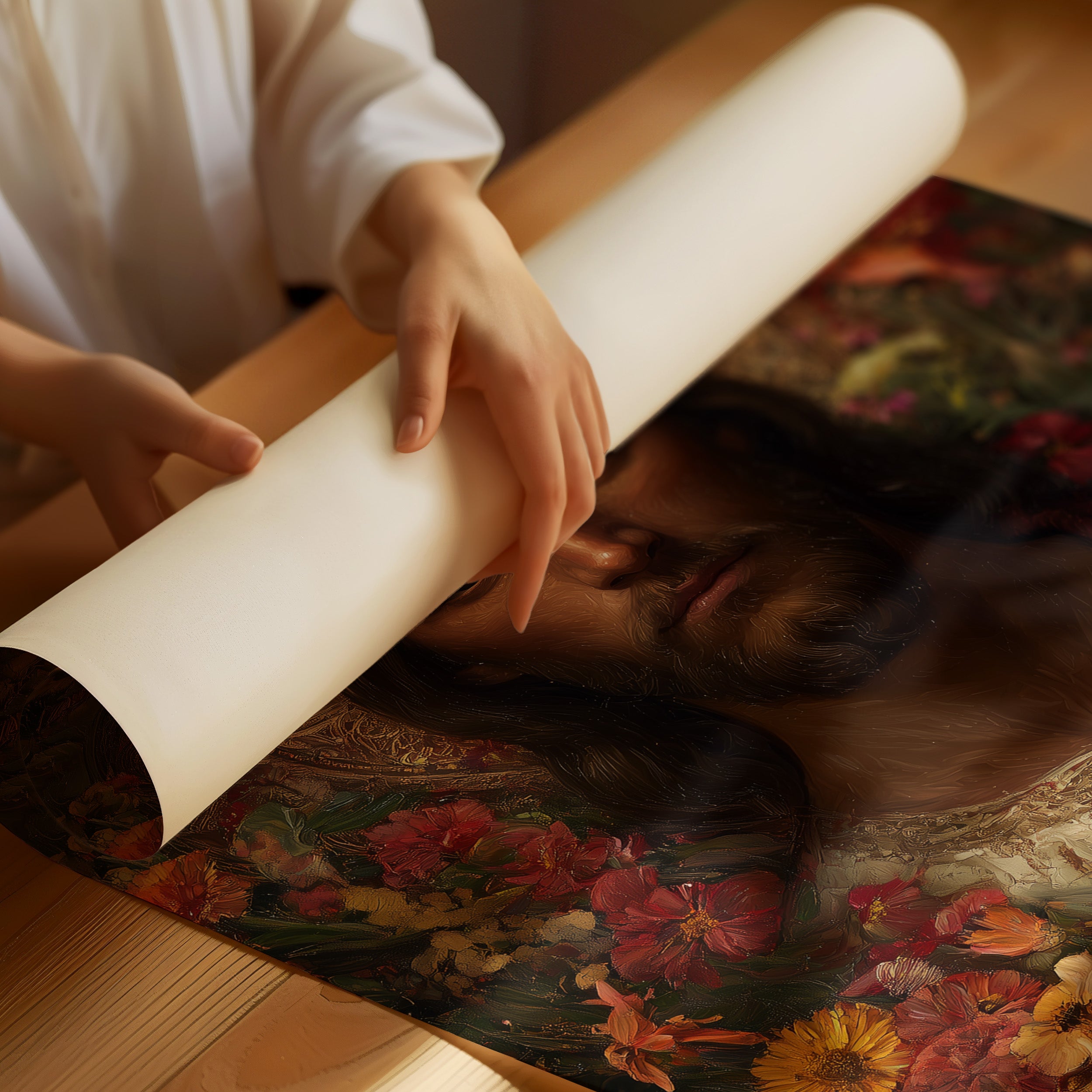 Sacred Blossoms Frame Ancient Grace