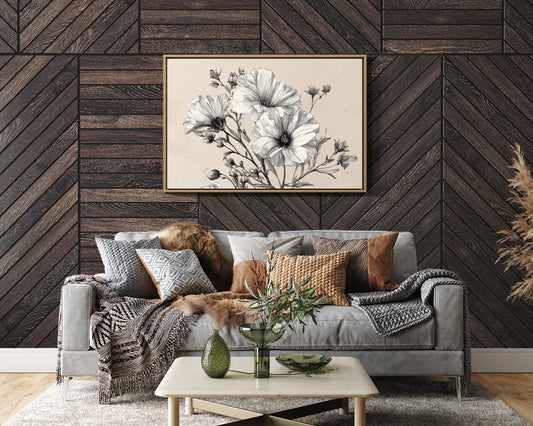 Cosmos Blooms In Graphite Grace