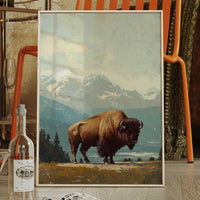 Bison Beneath the Mountain Sky