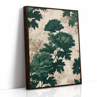 Emerald Blooms on Rustic Canvas