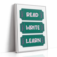 Read Write Learn Ticket Art