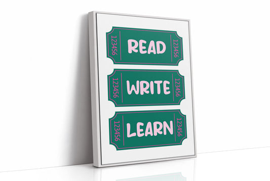 Read Write Learn Ticket Art