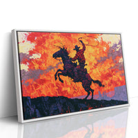 Rearing Cowboy, Desert Sunset Blaze