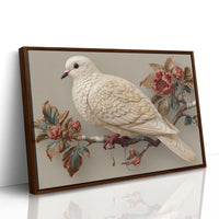 Ivory Dove Among Autumn Peonies