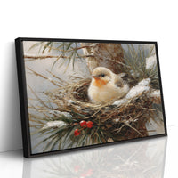 Winter Sparrow Finds Holly Haven