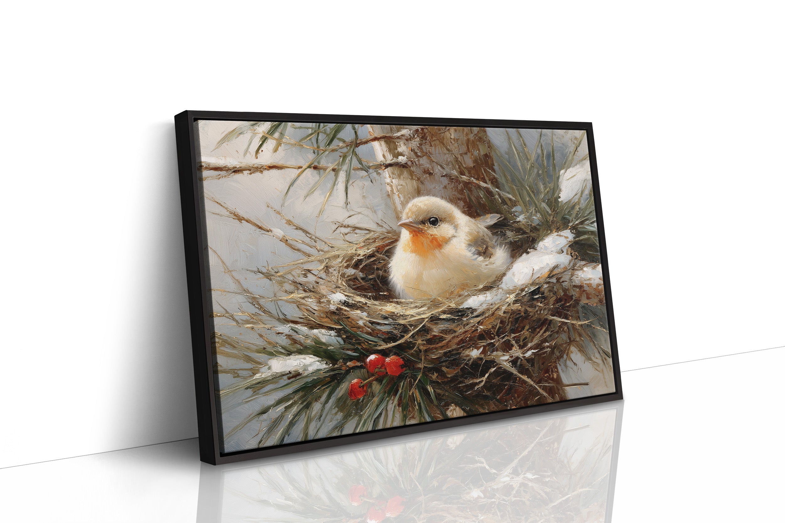 Winter Sparrow Finds Holly Haven