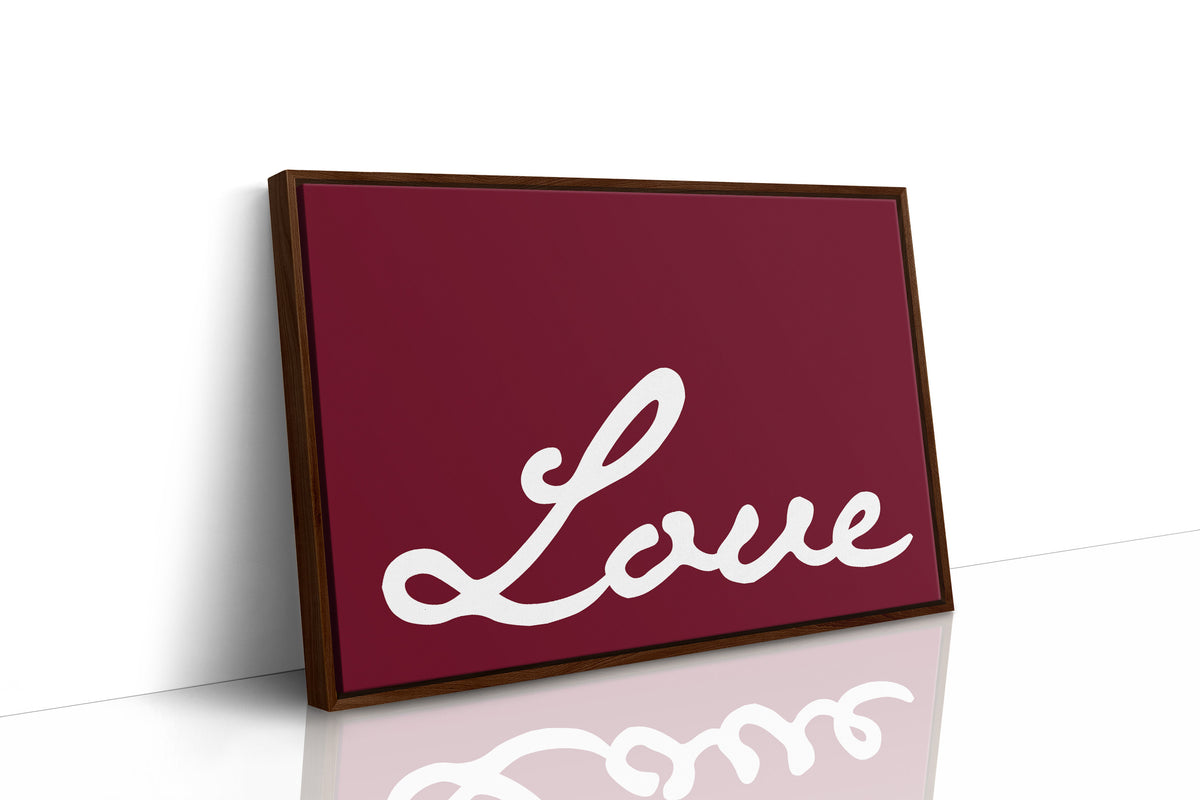 Bold Cursive Love in Burgundy
