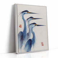 Blue Herons Dance In Morning Light