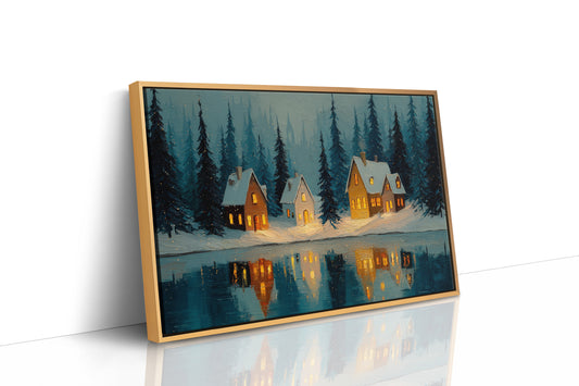 Cabins by the Winter Lake