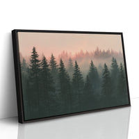 Pines Fading Into Fog