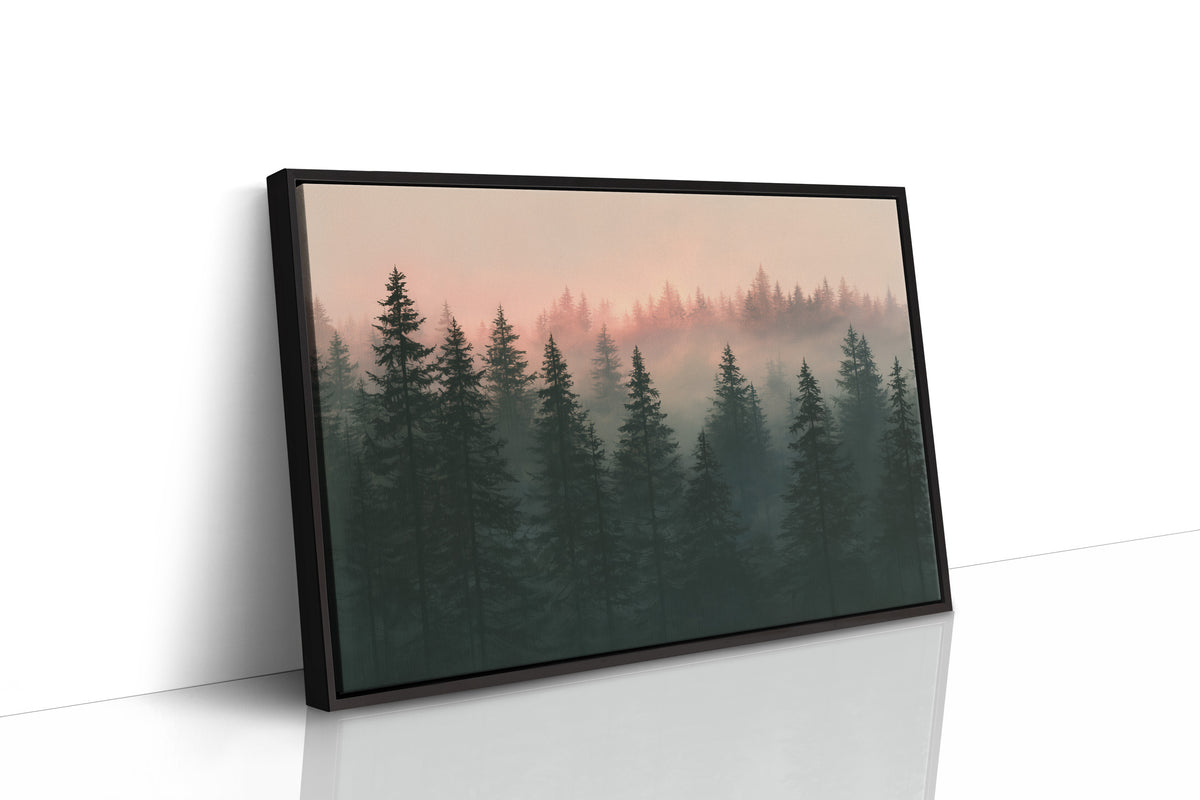 Pines Fading Into Fog