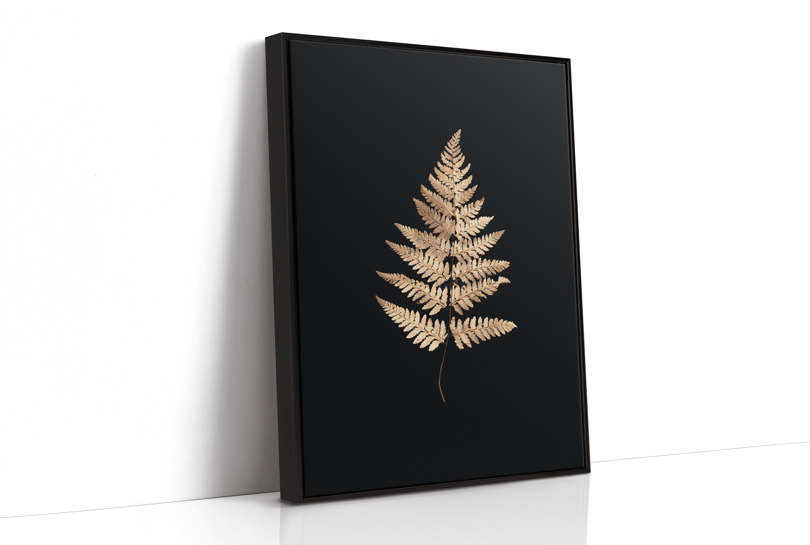 Golden Frond Against Midnight Canvas