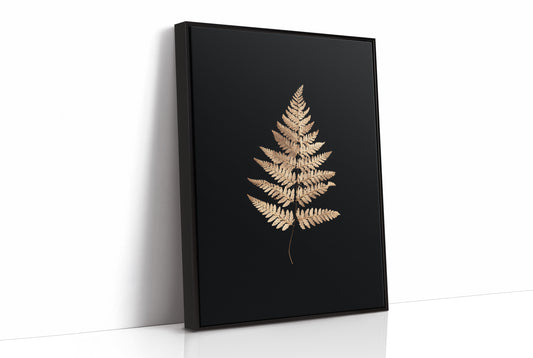 Golden Frond Against Midnight Canvas