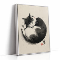 Sleeping Cat Finds Zen Peace