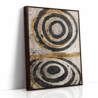 Golden Circles on Weathered Canvas