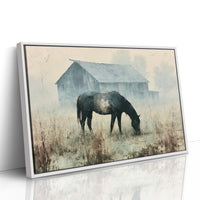 Grazing Horse, Foggy Farmstead
