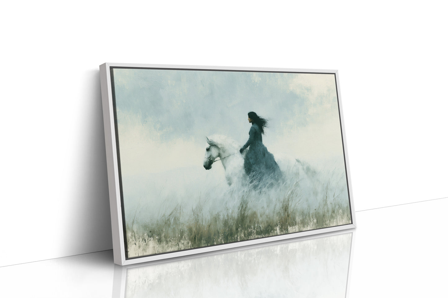 Rider Through the Mist Fields