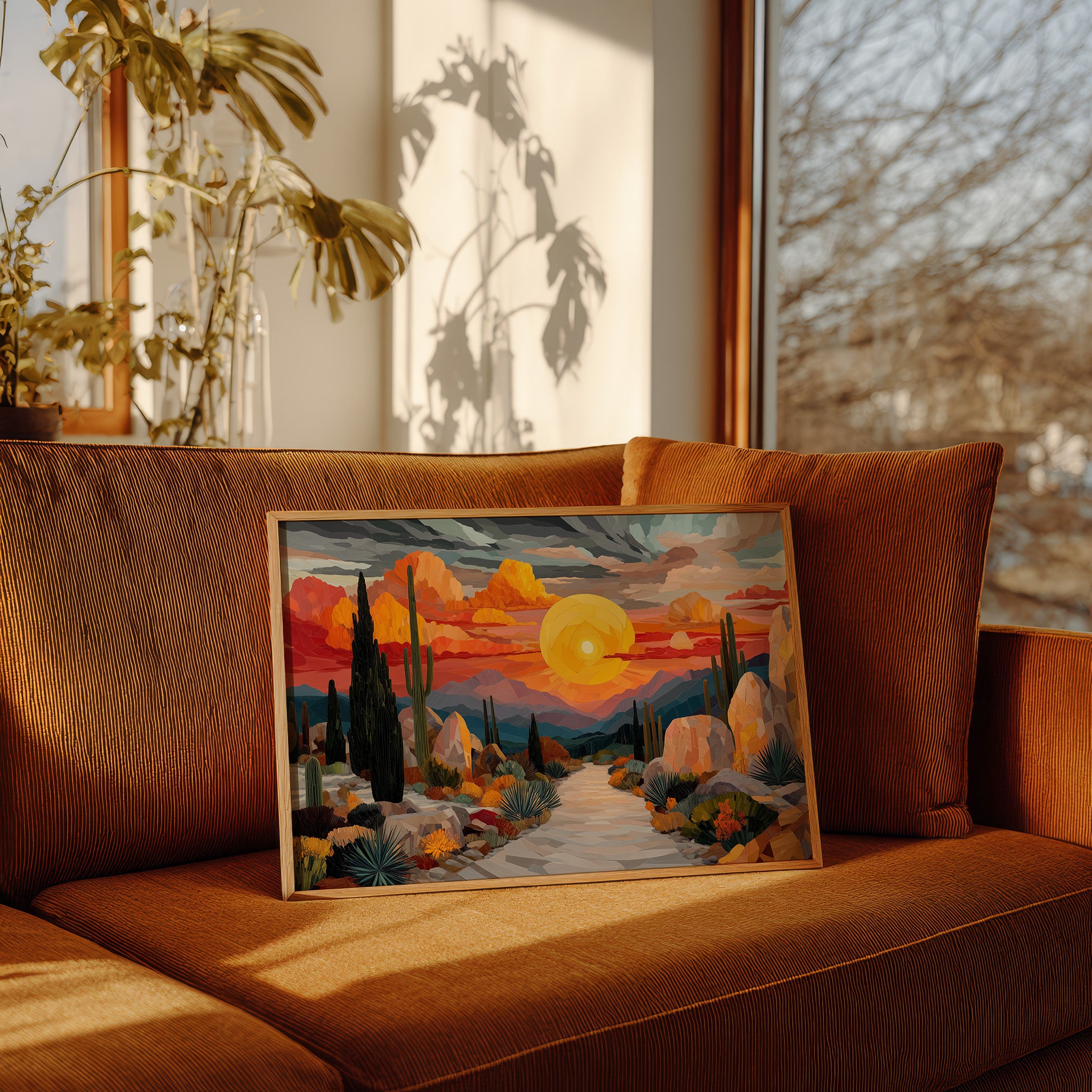 Saguaros Dance Under Fire Skies