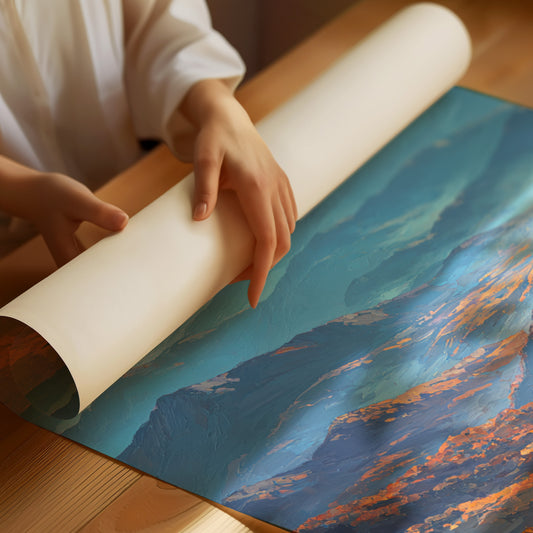 Autumn Light Cascades Through Mountains