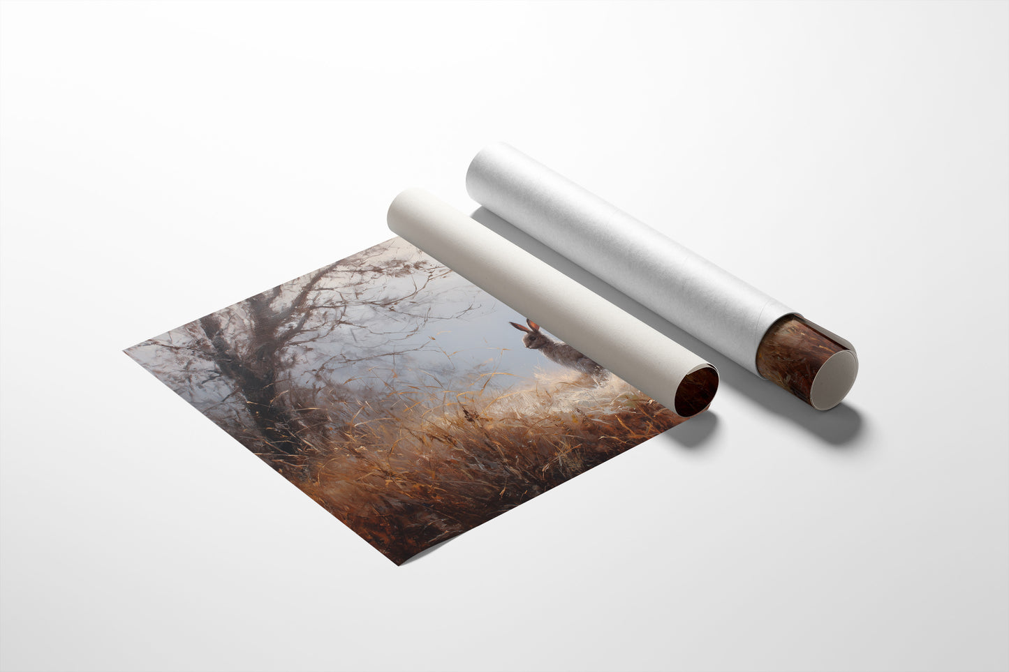 Rabbit Waits In Autumn Mist