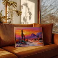 Saguaros Dance In Twilight Fire