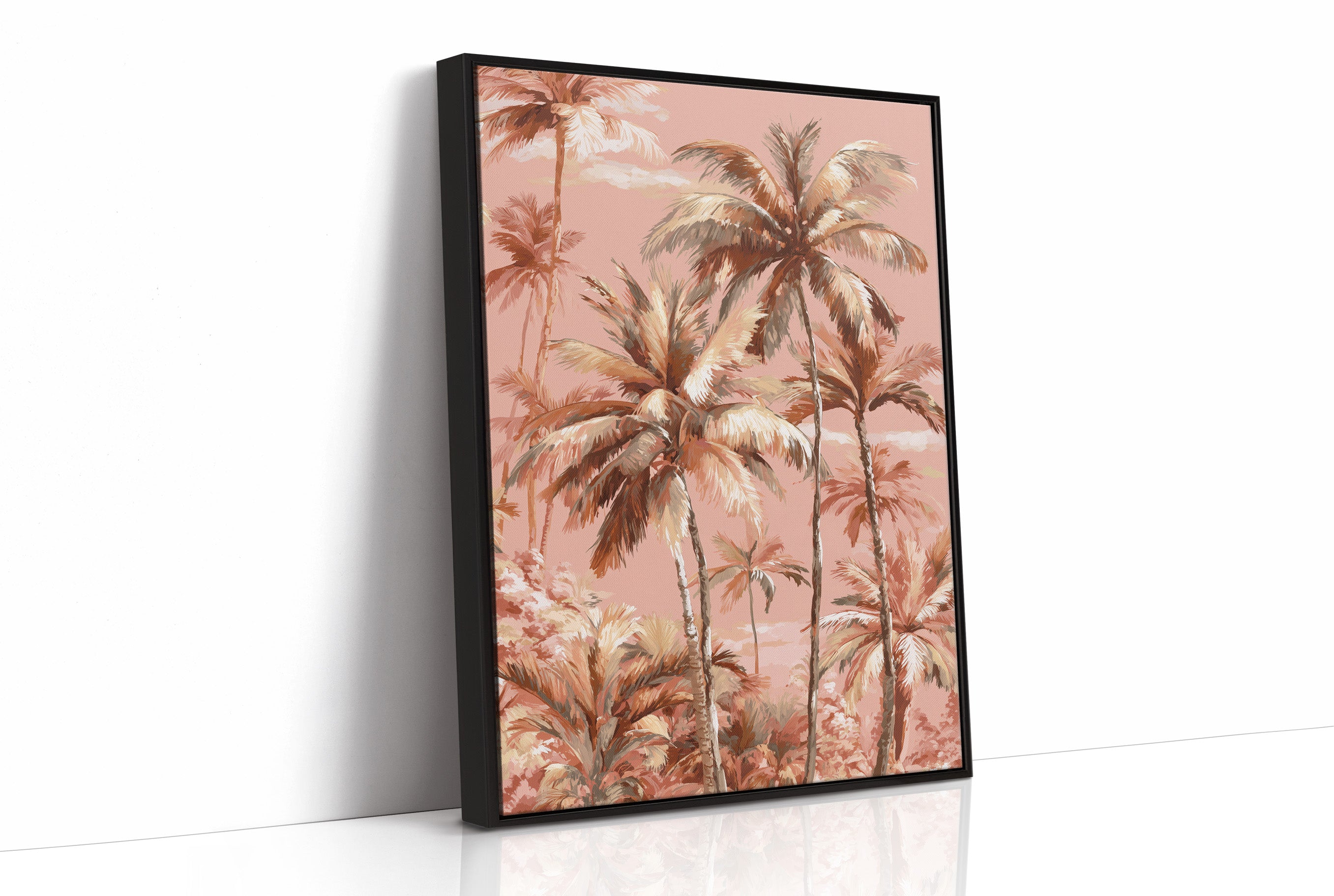 Palms Against Rose Sky