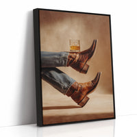 Whiskey Rest On Worn Leather