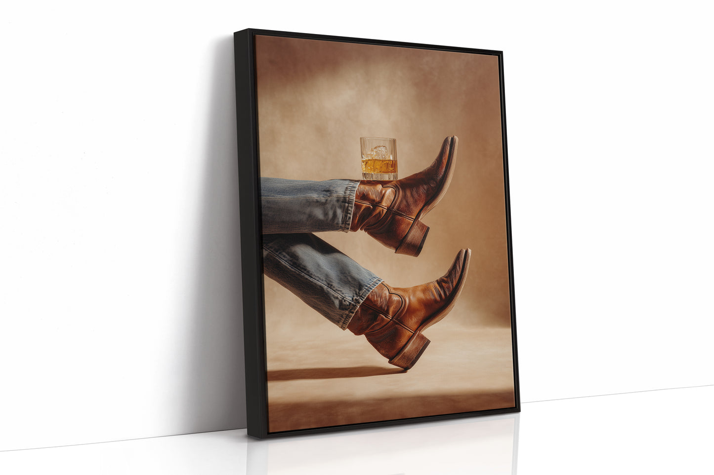 Whiskey Rest On Worn Leather