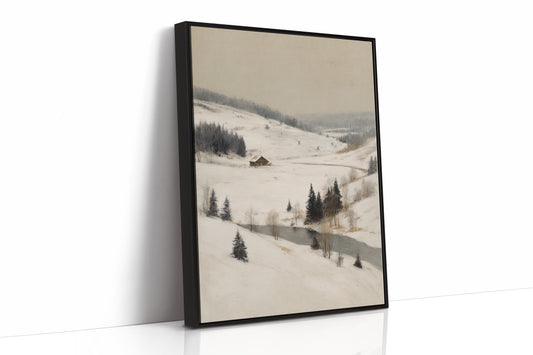 A Cabin Stands Amidst Winter's Embrace
