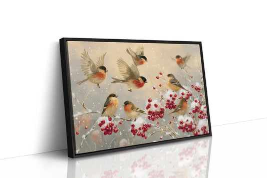 Winter Finches Find Crimson Berries