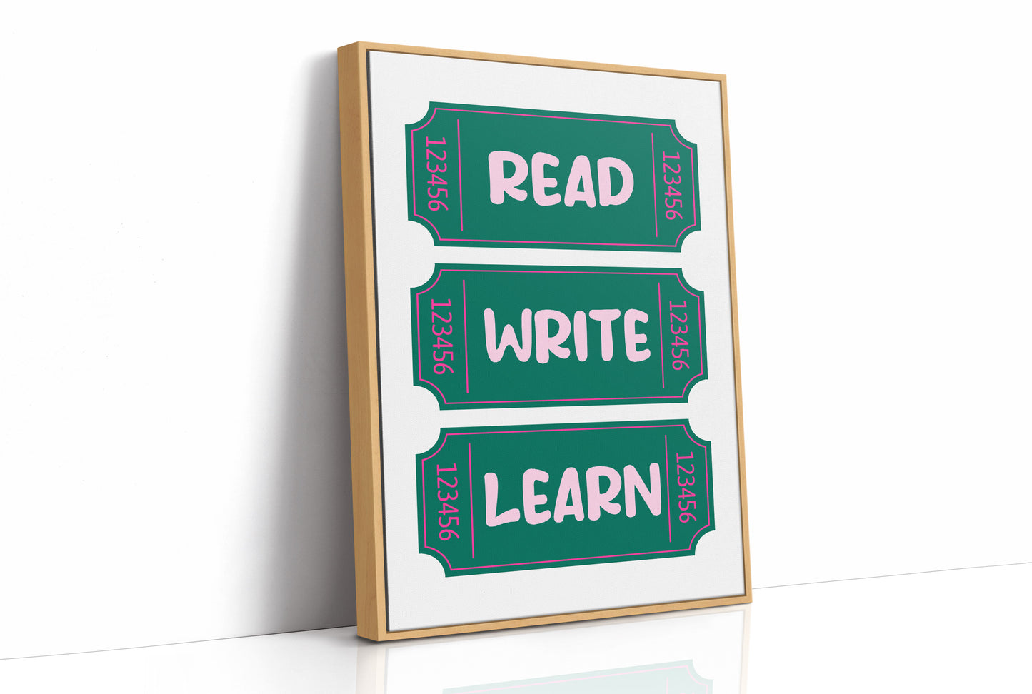 Read Write Learn Ticket Art
