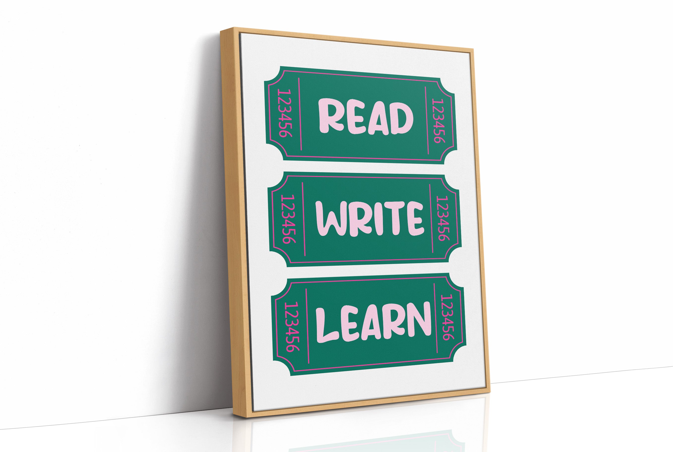 Read Write Learn Ticket Art