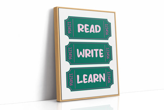 Read Write Learn Ticket Art