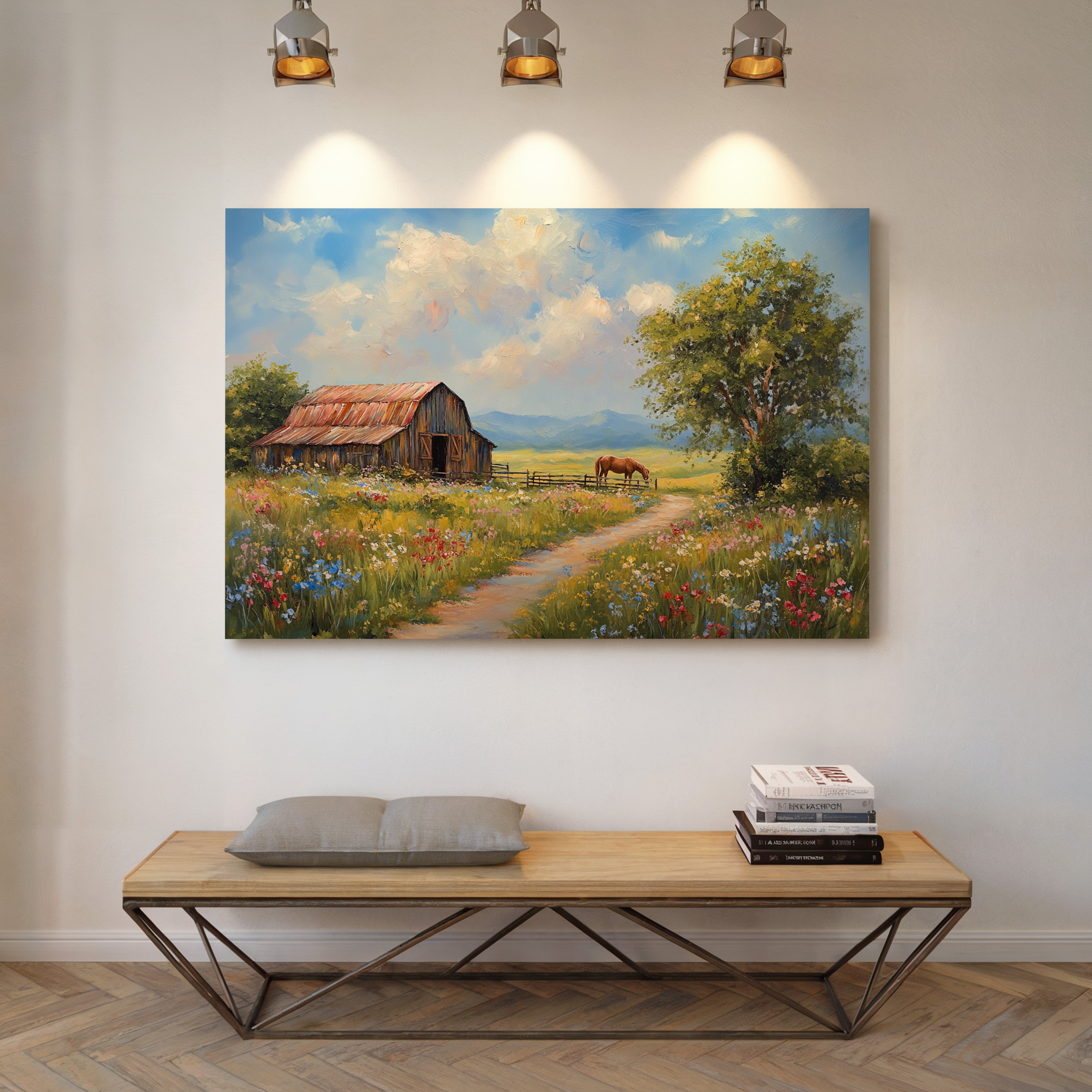 Summer Blooms Along Barn Path