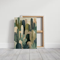 Desert Tapestry: Cactus Collage in Sand & Sage