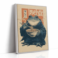 Wise Frog Savors Midnight Ramen