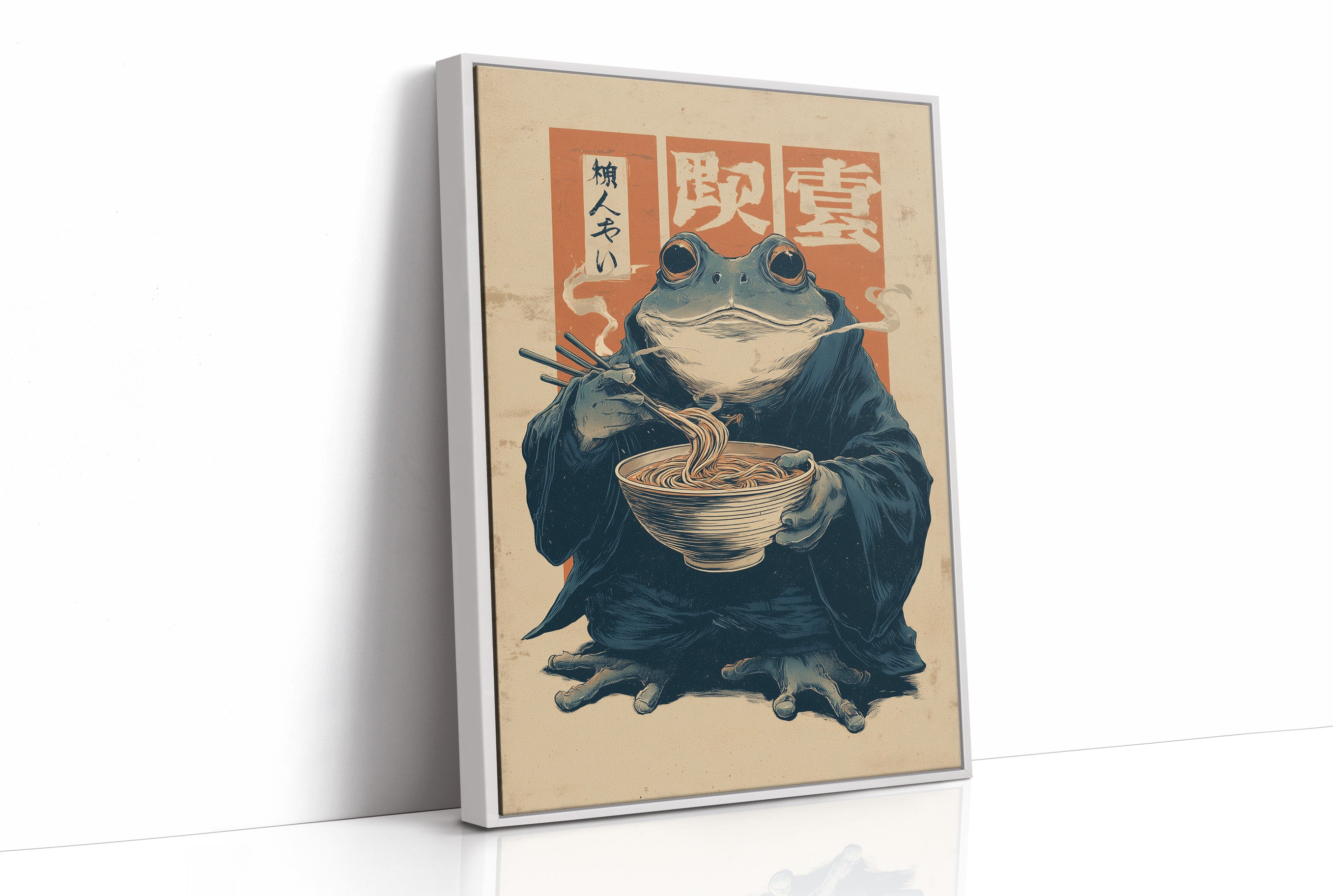 Wise Frog Savors Midnight Ramen