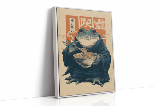 Wise Frog Savors Midnight Ramen