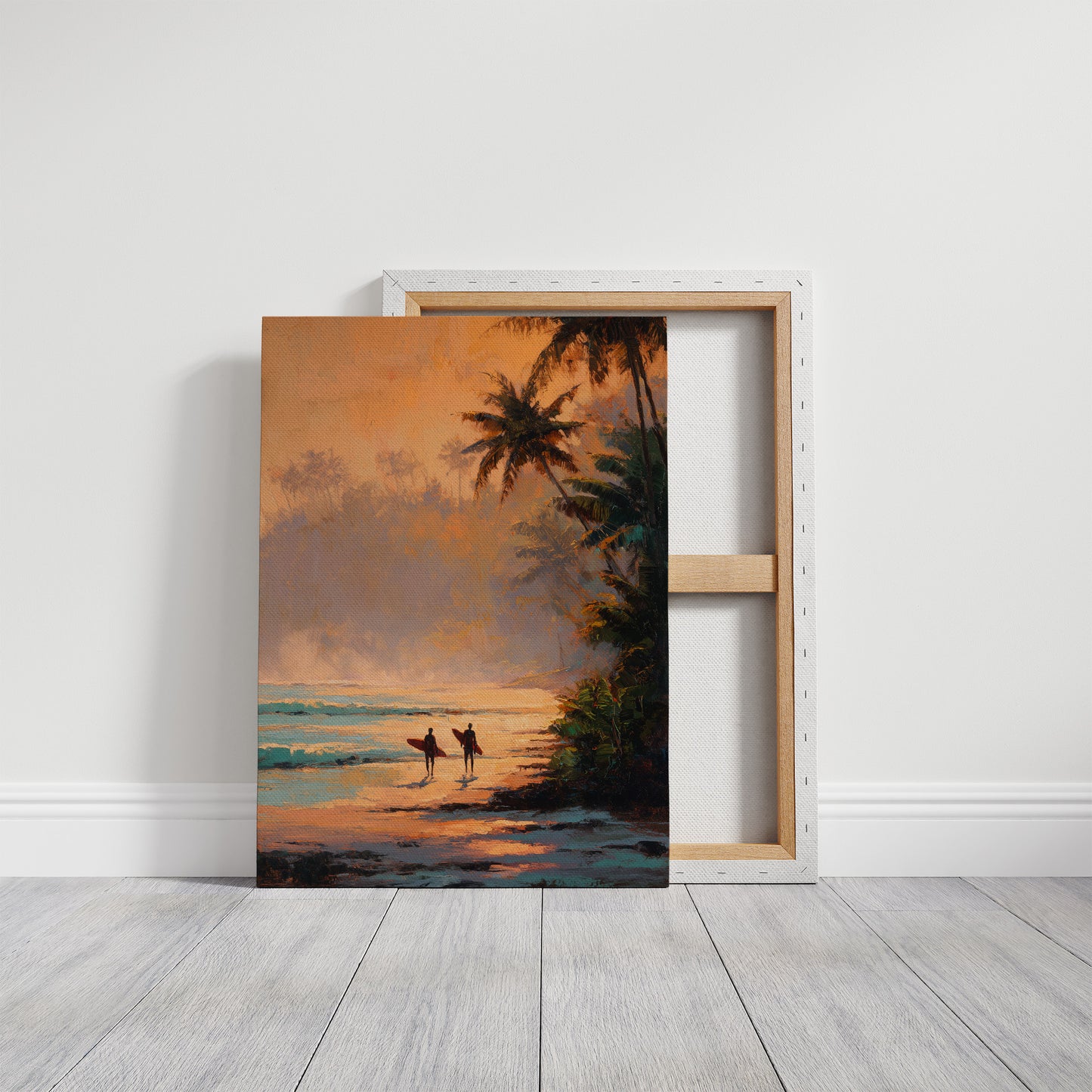 Sunset Surfers Await Their Wave