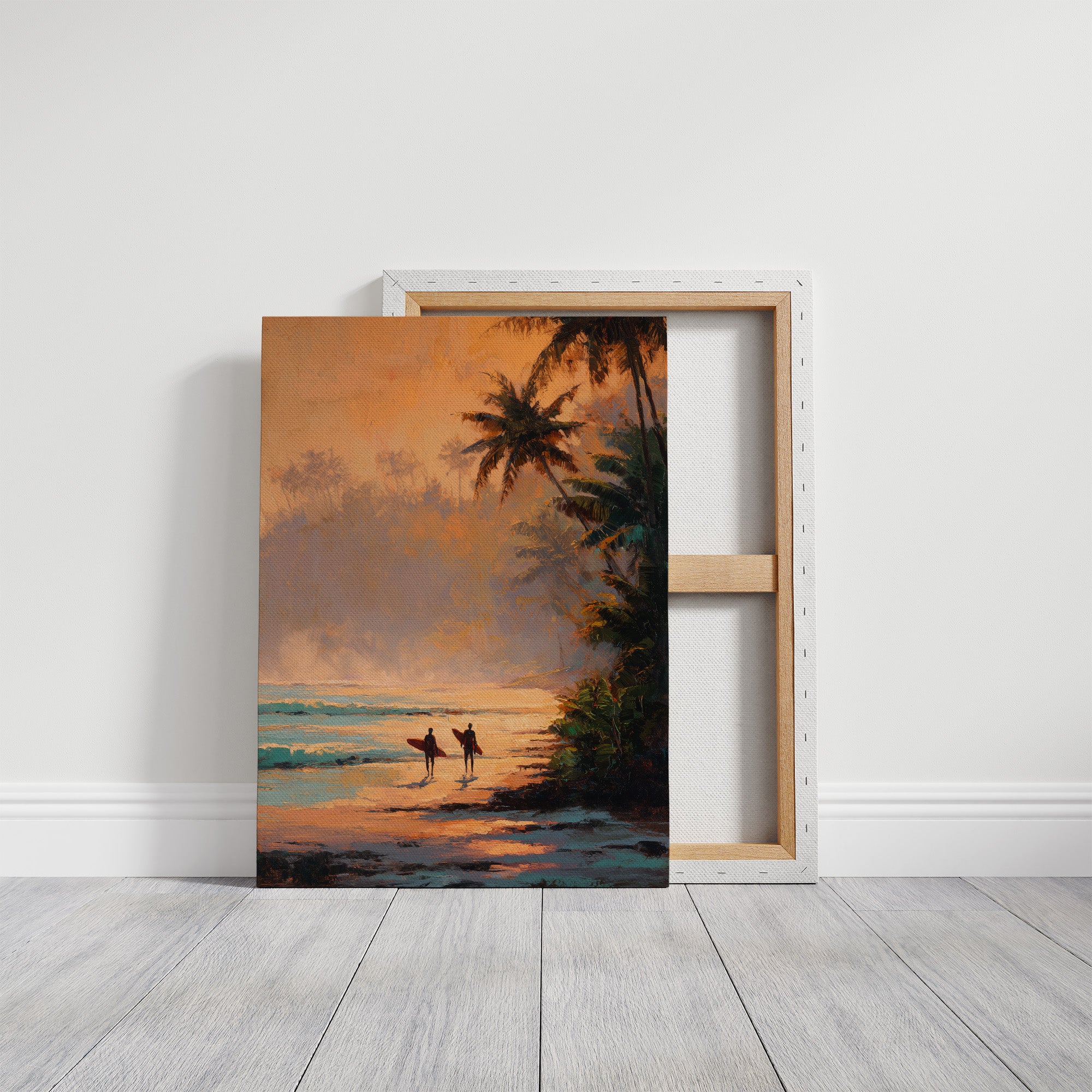 Sunset Surfers Await Their Wave