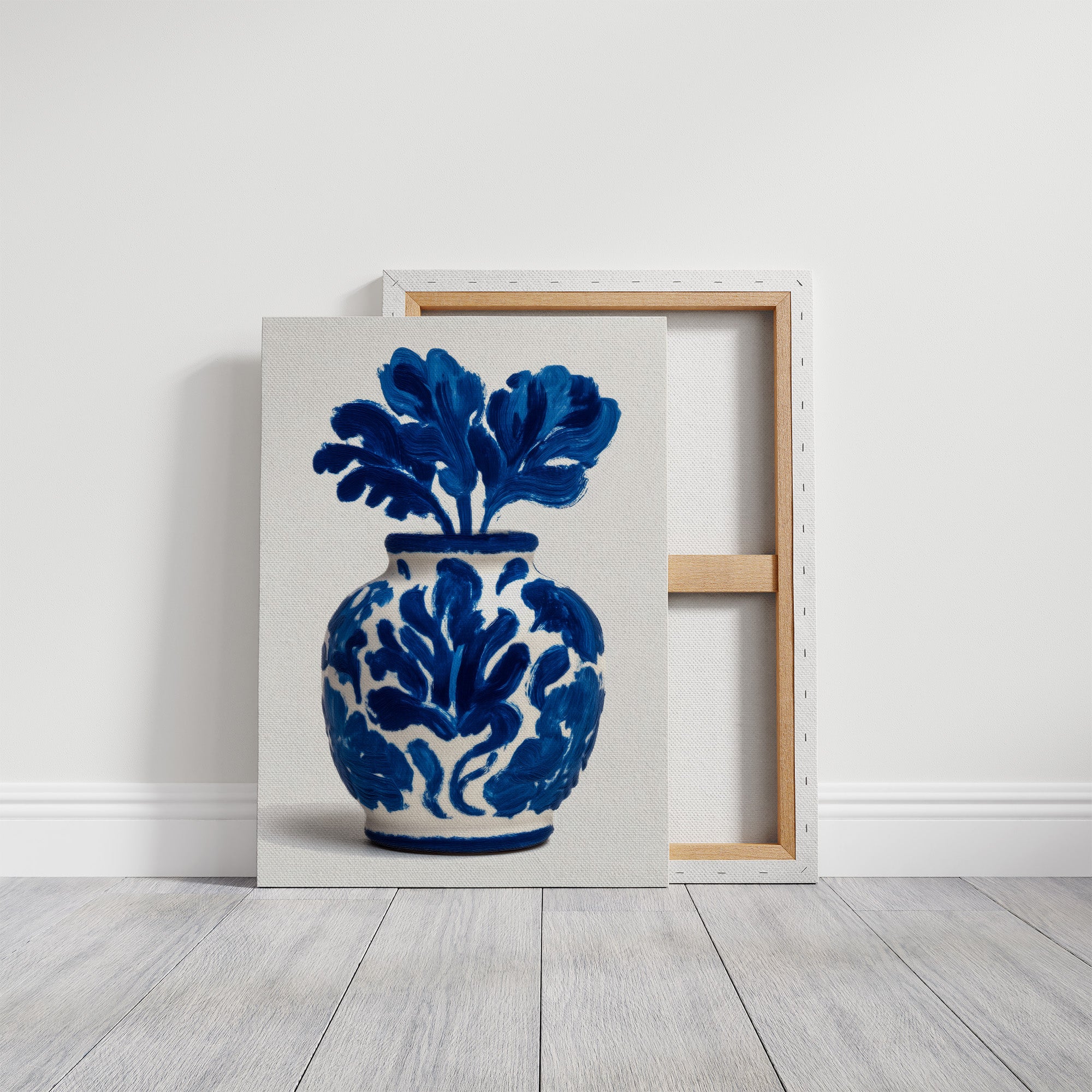 Cobalt Petals Dance In White