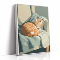 Ginger Kitten Curls In Gentle Arms