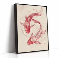 Koi Fish Wall Art – Minimalist Japanese Ink Print, Zen Decor
