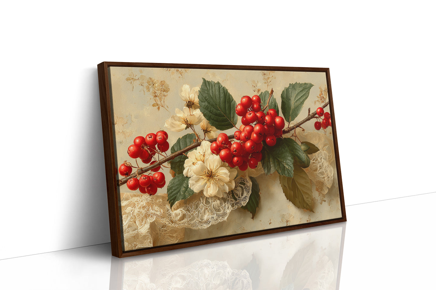 Rowan Berries on Antique Lace