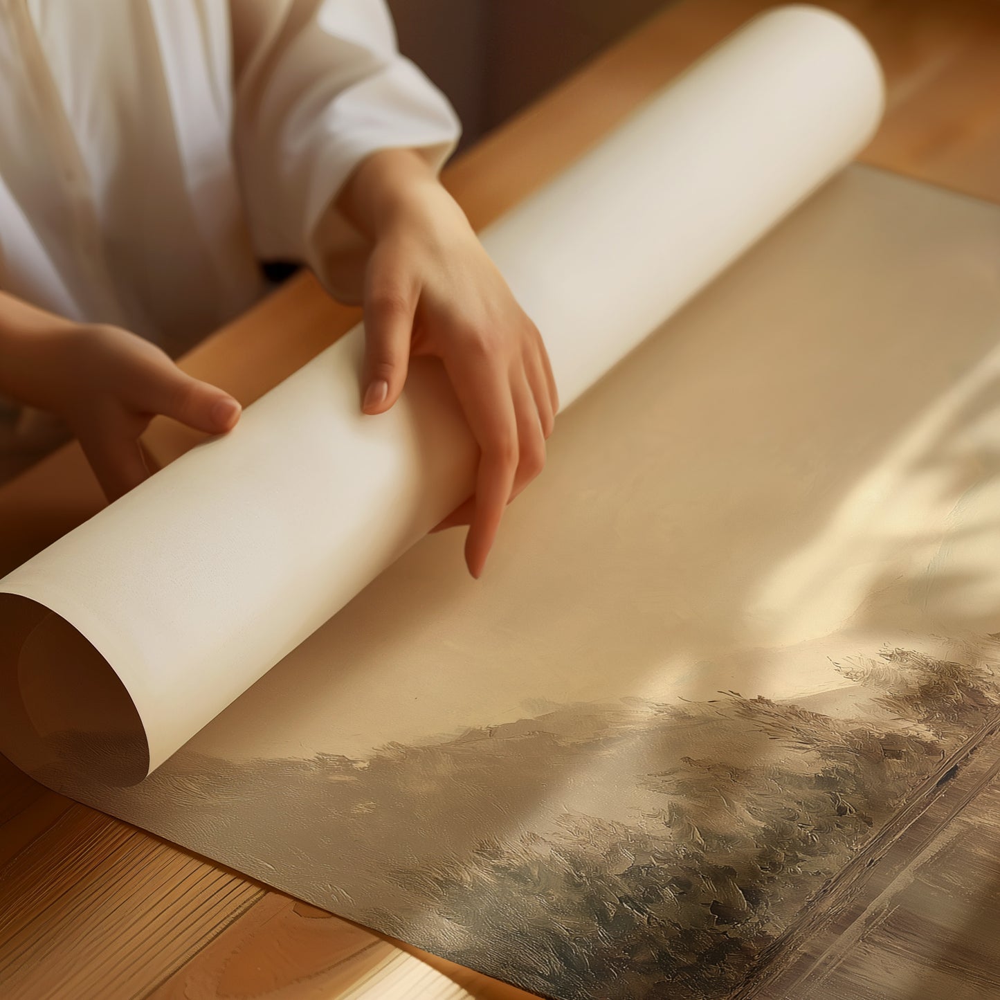 Mist Lingers Over Still Waters